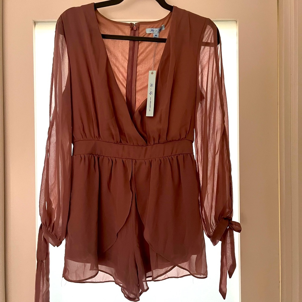 She + Sky shorts romper
